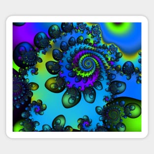 Blue green and purple spiral Sticker